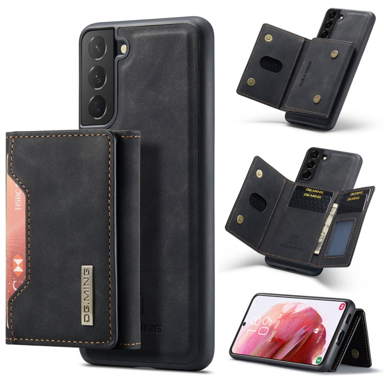 For Samsung Galaxy S22 5G DG.MING M2 Series 3-Fold Multi Card Bag Back Cover Phone Case(Black) - Galaxy S22 5G Cases by DG.MING | Online Shopping South Africa | PMC Jewellery | Buy Now Pay Later Mobicred