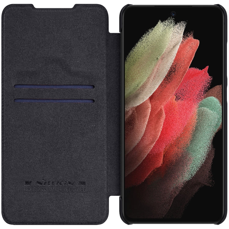 For Samsung Galaxy S22 Ultra 5G NILLKIN QIN Series Pro Sliding Camera Cover Design Leather Phone Case(Black) - Galaxy S22 Ultra 5G Cases by NILLKIN | Online Shopping South Africa | PMC Jewellery