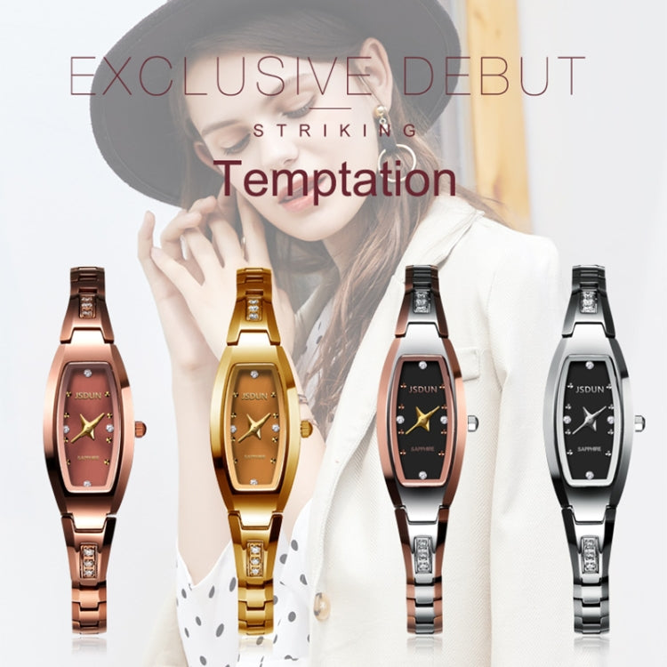 JIN SHI DUN 6530 Women Fashion Dual Calendar Luminous Quartz Watch(Gold) - Metal Strap Watches by JIN SHI DUN | Online Shopping South Africa | PMC Jewellery | Buy Now Pay Later Mobicred