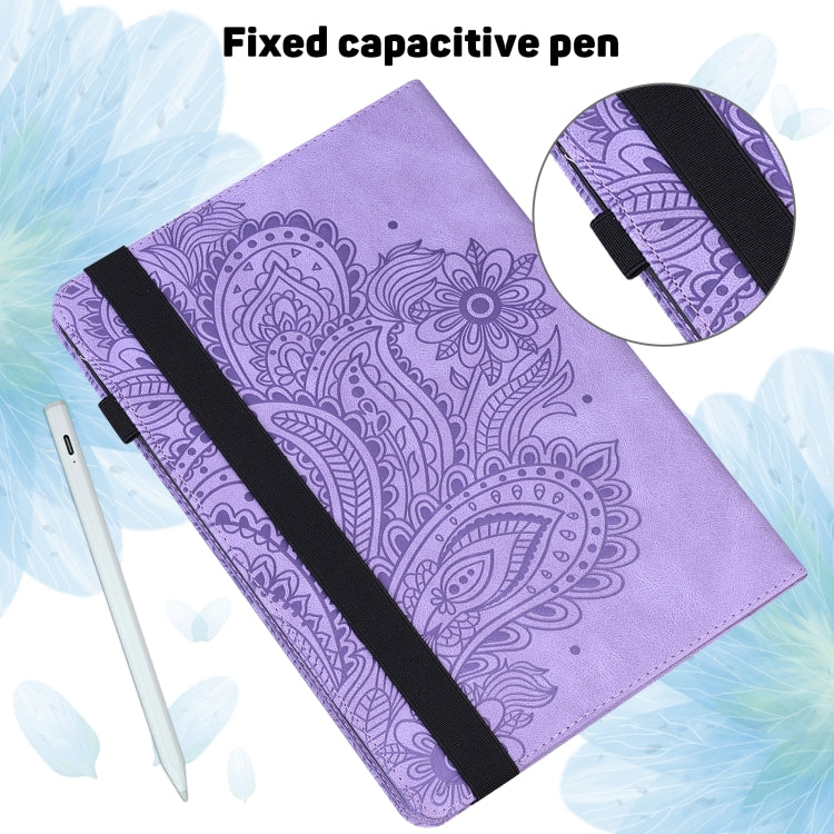 For Amazon Kindle Parperwhite 5 2021 11th Gen. Peacock Embossed Pattern Leather Tablet Case(Purple) - free shipping - PMC TechLife - Order now!