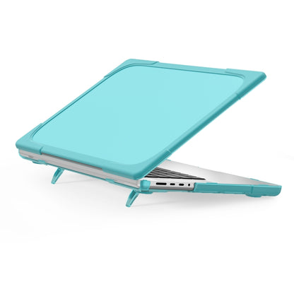 TPU + PC Two-color Anti-fall Laptop Protective Case For MacBook Pro 16.2 inch A2485 2021(Light Blue) - MacBook Pro Cases by PMC Jewellery | Online Shopping South Africa | PMC Jewellery