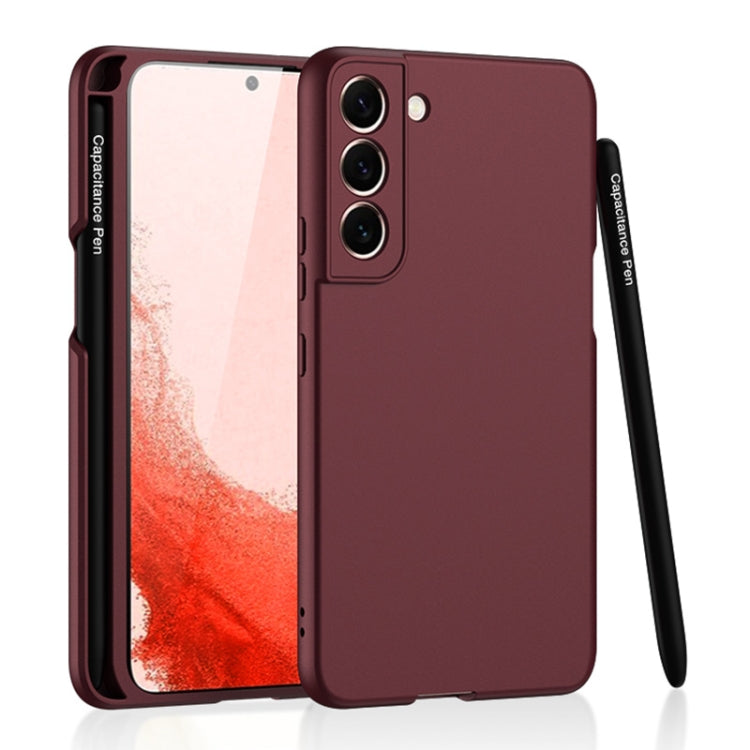 For Samsung Galaxy S22 5G GKK Ultra-thin Skin Feel Phone Case with Side Pen Slot & Stylus(Red) - Galaxy S22 5G Cases by GKK | Online Shopping South Africa | PMC Jewellery