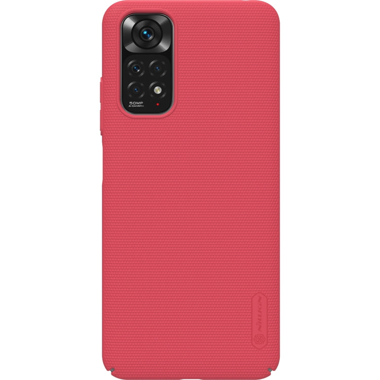 For Xiaomi Redmi Note 11 4G Global NILLKIN Frosted PC Phone Case(Red) - Xiaomi Cases by NILLKIN | Online Shopping South Africa | PMC Jewellery