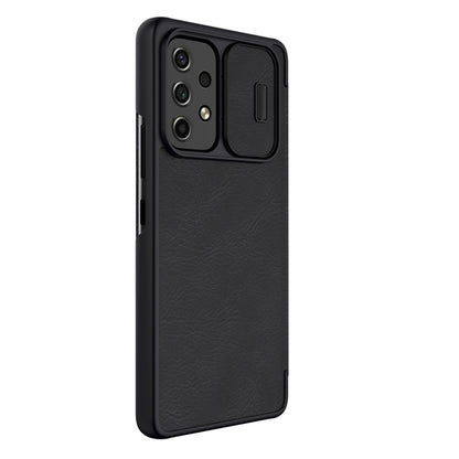 For Samsung Galaxy A53 5G NILLKIN QIN Series Pro Sliding Camera Cover Design Leather Phone Case(Black) - Galaxy Phone Cases by NILLKIN | Online Shopping South Africa | PMC Jewellery