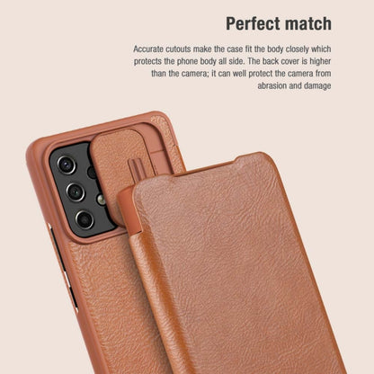 For Samsung Galaxy A53 5G NILLKIN QIN Series Pro Sliding Camera Cover Design Leather Phone Case(Black) - Galaxy Phone Cases by NILLKIN | Online Shopping South Africa | PMC Jewellery