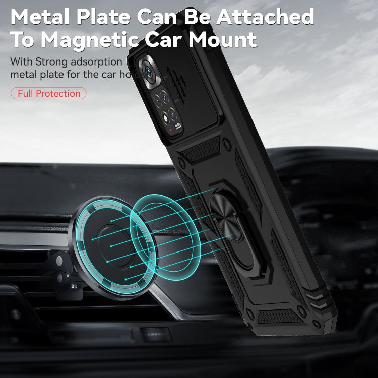 For Xiaomi Redmi Note 11 Global Sliding Camshield Holder Phone Case(Black) - free shipping - PMC TechLife - Order now!