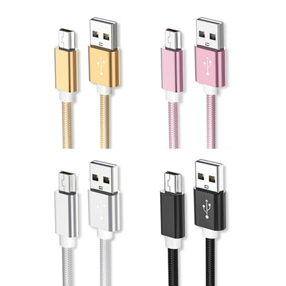 5 PCS Mini USB to USB A Woven Data / Charge Cable for MP3, Camera, Car DVR, Length:0.25m(Silver) -  by PMC Jewellery | Online Shopping South Africa | PMC Jewellery