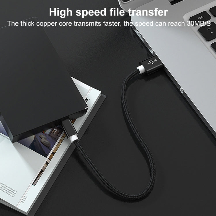 5 PCS Mini USB to USB A Woven Data / Charge Cable for MP3, Camera, Car DVR, Length:1.5m(Black) -  by PMC TechLife | Online Shopping South Africa | PMC TechLife | Buy Now Pay Later Mobicred