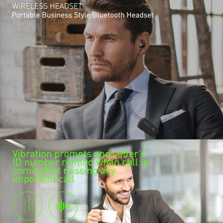 Fineblue F990 CVC6.0 Noise Reduction Lavalier Bluetooth Earphone, Support Vibration Reminder(Black) - Bluetooth Earphone by Fineblue | Online Shopping South Africa | PMC TechLife | Buy Now Pay Later Mobicred