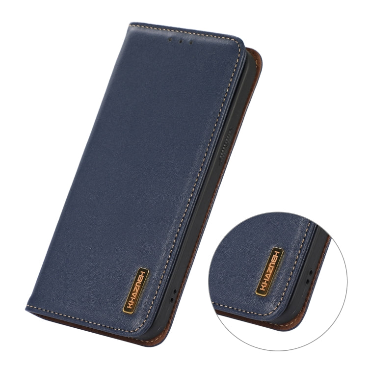 For Xiaomi Redmi K40S KHAZNEH Nappa Top Layer Cowhide Leather Phone Case(Blue) - Xiaomi Cases by PMC TechLife | Online Shopping South Africa | PMC TechLife