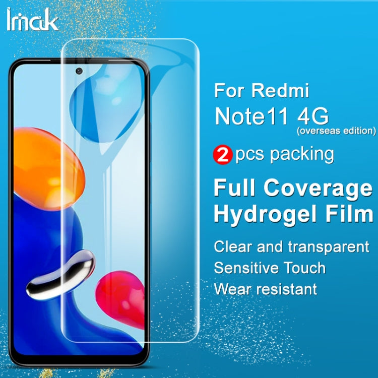 For Xiaomi Redmi Note 11 4G 2 PCS IMAK Curved Full Screen Hydrogel Film Front Protector -  by imak | Online Shopping South Africa | PMC Jewellery | Buy Now Pay Later Mobicred