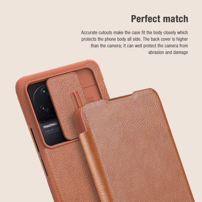 For Xiaomi Redmi K50 / K50 Pro NILLKIN QIN Series Pro Sliding Camera Cover Leather Phone Case(Red) - Xiaomi Cases by NILLKIN | Online Shopping South Africa | PMC Jewellery