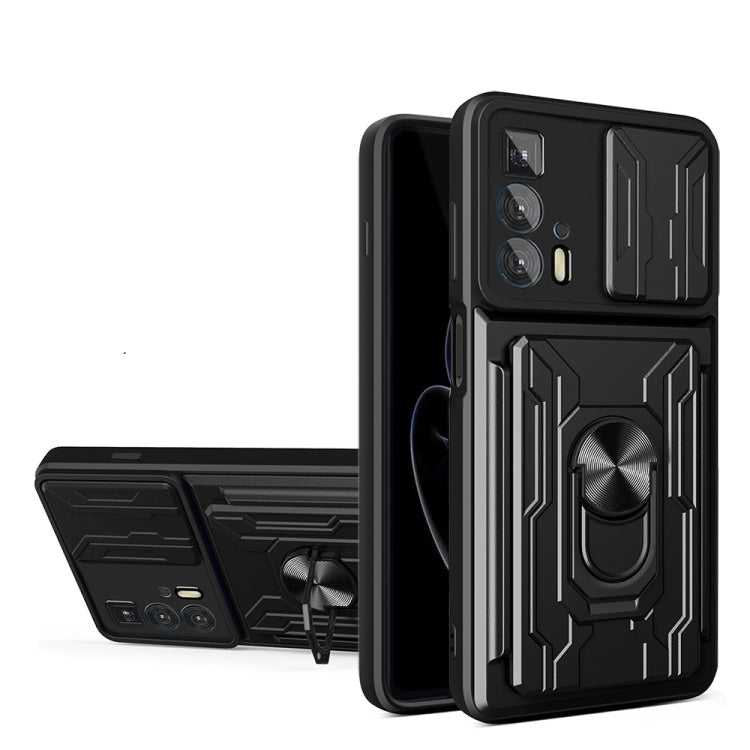 For Motorola Edge 20 Pro Sliding Camshield TPU+PC Phone Case with Card Slot(Black) - free shipping - PMC TechLife - Order now!