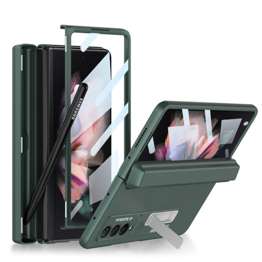 For Samsung Galaxy Z Fold3 5G GKK Integrated Magnetic Full Coverage Phone Flip Case with Pen Box(Dark Night Green) - Galaxy Phone Cases by GKK | Online Shopping South Africa | PMC Jewellery