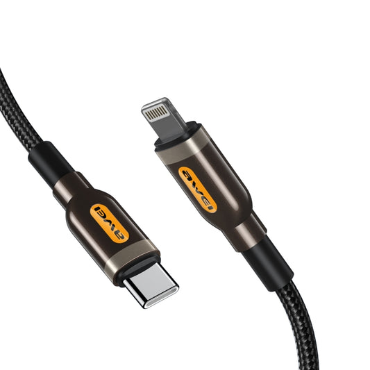 awei CL-125L Type-C / USB-C to 8 Pin Fast Charging Data Cable, Length: 1m(Black) - Normal Style Cable by awei | Online Shopping South Africa | PMC Jewellery
