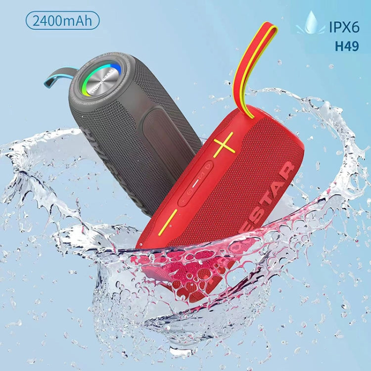 HOPESTAR H49 RGB Light TWS Waterproof Wireless Bluetooth Speaker(Red) - Waterproof Speaker by HOPESTAR | Online Shopping South Africa | PMC Jewellery | Buy Now Pay Later Mobicred