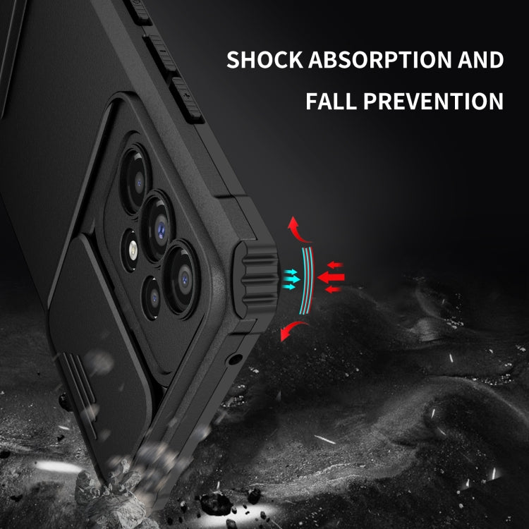 For Samsung Galaxy A53 5G Stereoscopic Holder Sliding Camshield Phone Case(Black) - free shipping - PMC TechLife - Order now!