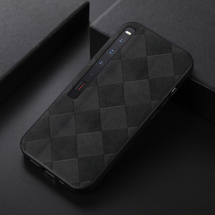 For Huawei Mate Xs 2 Weave Plaid PU Phone Case(Black) - Huawei Cases by PMC TechLife | Online Shopping South Africa | PMC TechLife | Buy Now Pay Later Mobicred
