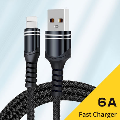 8 Pin 6A Woven Style USB Charging Cable, Cable Length: 1m(Black) - Normal Style Cable by PMC Jewellery | Online Shopping South Africa | PMC Jewellery