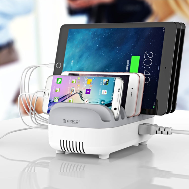 ORICO DUK-10P-DX 120W 5V 2.4A 10 Ports USB Charging Station, AU Plug(White) - Multifunction Charger by ORICO | Online Shopping South Africa | PMC Jewellery | Buy Now Pay Later Mobicred