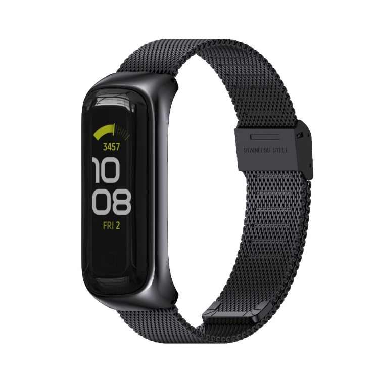 For Samsung Galaxy Fit 2 MIJOBS Milan Buckle Stainless Steel Watch Band(Black) - Watch Bands by MIJOBS | Online Shopping South Africa | PMC Jewellery | Buy Now Pay Later Mobicred