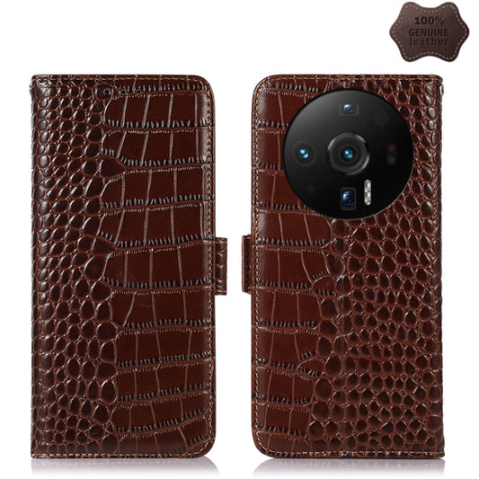 For Xiaomi 12S Ultra Crocodile Top Layer Cowhide Leather Phone Case(Brown) - Xiaomi Cases by PMC Jewellery | Online Shopping South Africa | PMC Jewellery