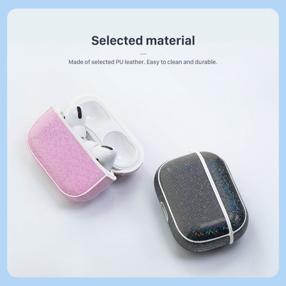 NIILLKIN Anti-fall PU + TPU Shining Protection Glitter Case for AirPods Pro(Pink) - For AirPods Pro by NILLKIN | Online Shopping South Africa | PMC Jewellery