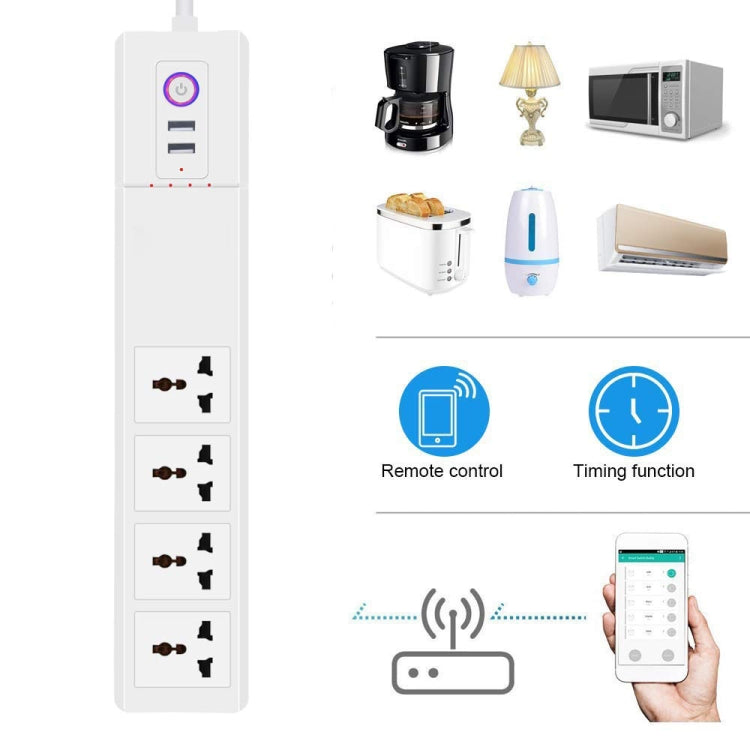 ZigBee 10A SM-SO306-M 4 Holes + 2 USB Multi-purpose Smart Power Strip(UK Plug) - Smart Socket by PMC TechLife | Online Shopping South Africa | PMC TechLife