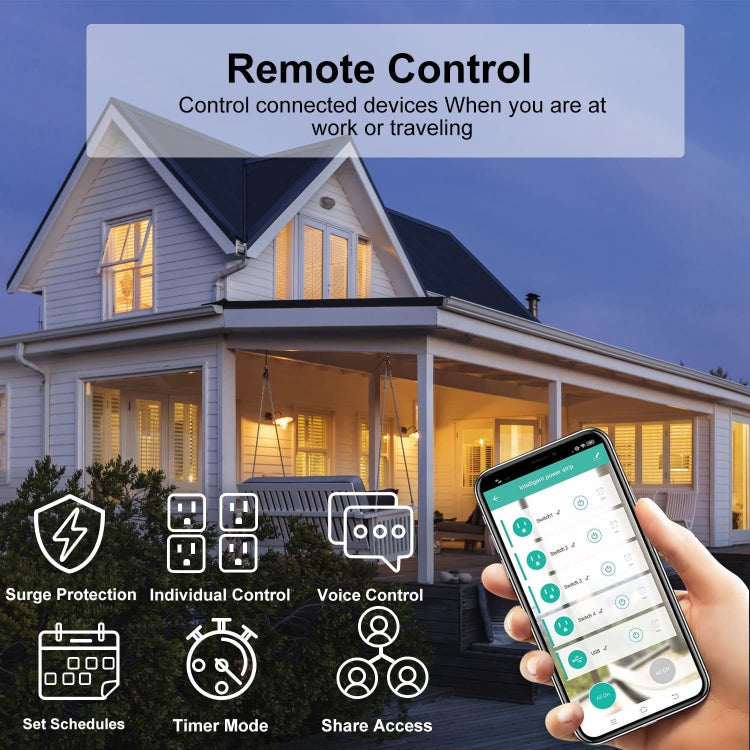 ZigBee 16A SM-SO306-M 4 Holes + 2 USB Multi-purpose Smart Power Strip(EU Plug) - Smart Socket by PMC TechLife | Online Shopping South Africa | PMC TechLife