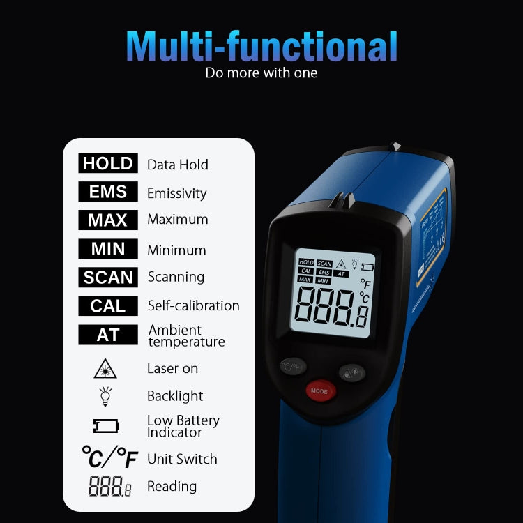 BENETECH GM321 Digital Non-Contact Infrared Thermometer, Battery Not Included - Thermostat & Thermometer by BENETECH | Online Shopping South Africa | PMC Jewellery | Buy Now Pay Later Mobicred