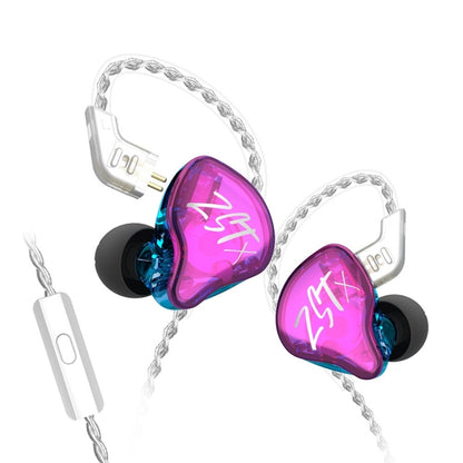 KZ-ZST X 1.25m Ring Iron Hybrid Driver In-Ear Noise Cancelling Earphone, Style:With Microphone(Colorful) - In Ear Wired Earphone by KZ | Online Shopping South Africa | PMC Jewellery | Buy Now Pay Later Mobicred