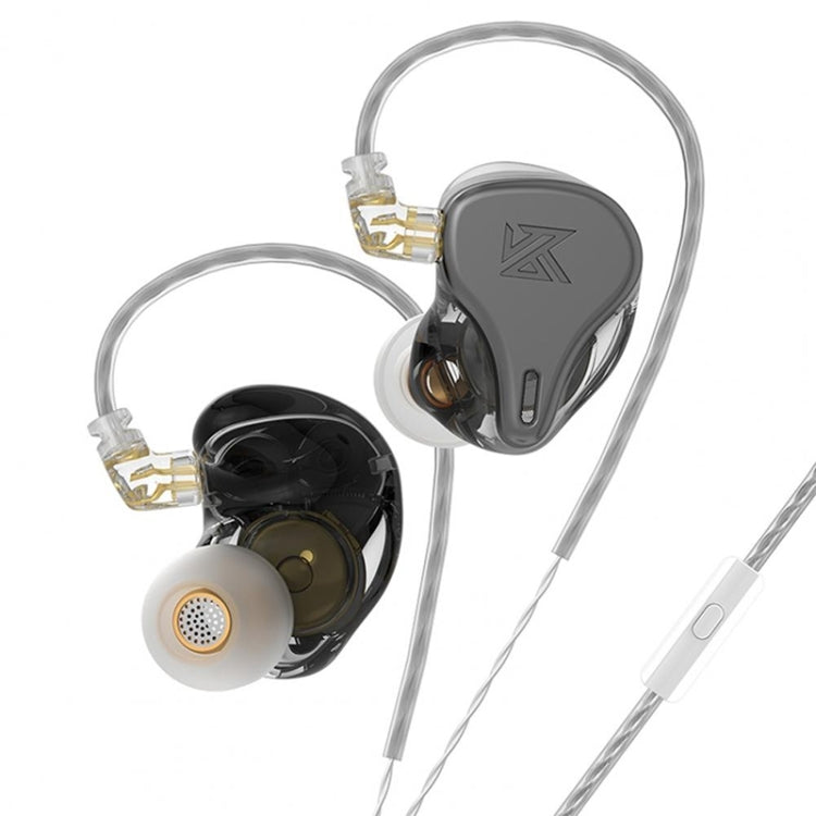 KZ-DQ6S 1.2m Three-Unit Dynamic Subwoofer In-Ear Headphones, Style:With Microphone(Black) - In Ear Wired Earphone by KZ | Online Shopping South Africa | PMC Jewellery