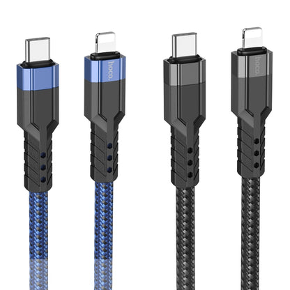 hoco U110 20W USB-C / Type-C to 8 Pin PD Charging Data Cable，Length：1.2m(Black) - 2 in 1 Cable by hoco | Online Shopping South Africa | PMC Jewellery