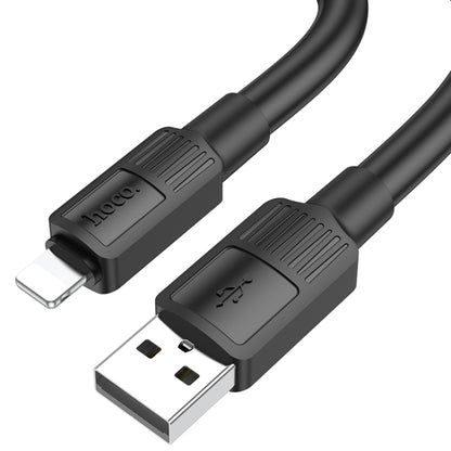 hoco X84 2.4A USB to 8 Pin Solid Charging Data Cable，Length：1m(Black) - Normal Style Cable by hoco | Online Shopping South Africa | PMC Jewellery