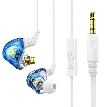 QKZ DMX Sports In-ear HIFI 3.5mm Wired Control Earphone with Mic(Transparent Blue) - In Ear Wired Earphone by QKZ | Online Shopping South Africa | PMC Jewellery