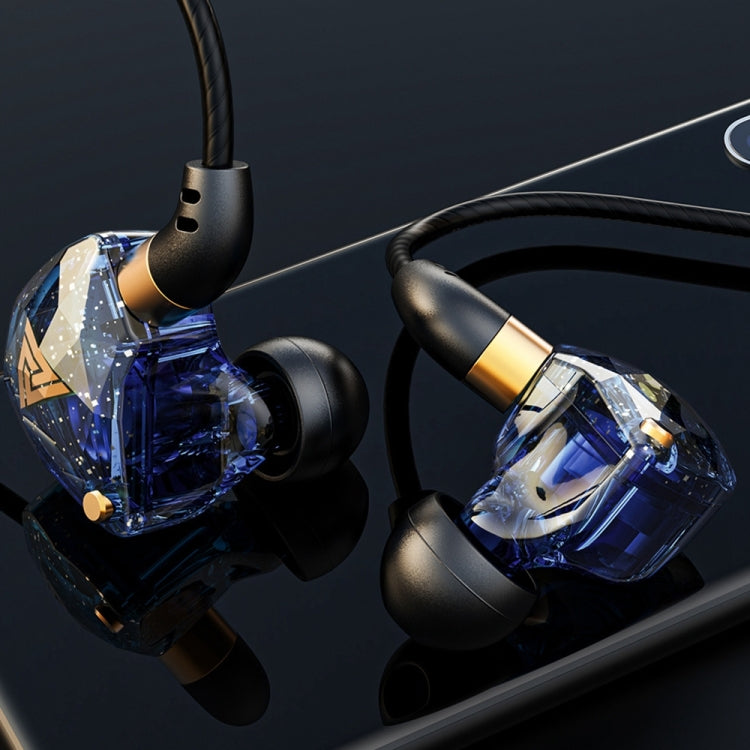 QKZ SK8 3.5mm Sports In-ear Dynamic HIFI Monitor Earphone with Mic(Blue) - In Ear Wired Earphone by QKZ | Online Shopping South Africa | PMC Jewellery