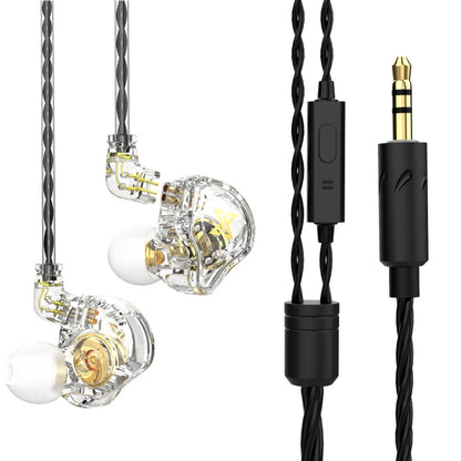 QKZ AK6 MAX In-ear Dynamic Subwoofer Wire-controlled Earphone, Version:with Mic Version(Transparent White) - In Ear Wired Earphone by QKZ | Online Shopping South Africa | PMC Jewellery