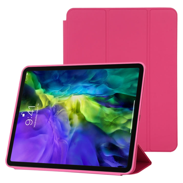 For iPad Pro 11 2022 / 2021 / 2020 3-fold Horizontal Flip Smart Leather Tablet Case with Sleep / Wake-up Function & Holder(Rose Red) - iPad Pro 11 (2022/2021) Cases by PMC TechLife | Online Shopping South Africa | PMC TechLife