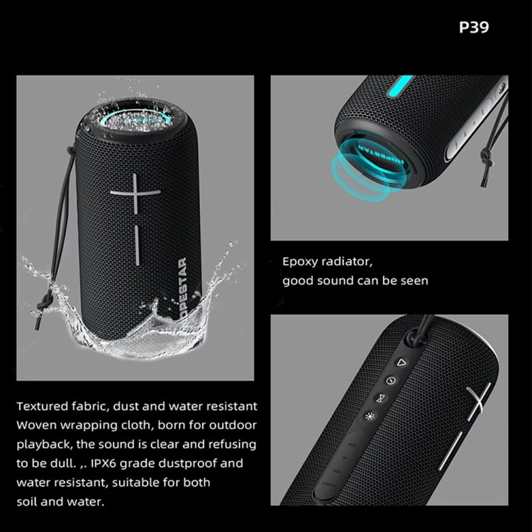 HOPESTAR P39 Outdoor Waterproof RGB Light Wireless Bluetooth Speaker(Blue) - Waterproof Speaker by HOPESTAR | Online Shopping South Africa | PMC Jewellery | Buy Now Pay Later Mobicred