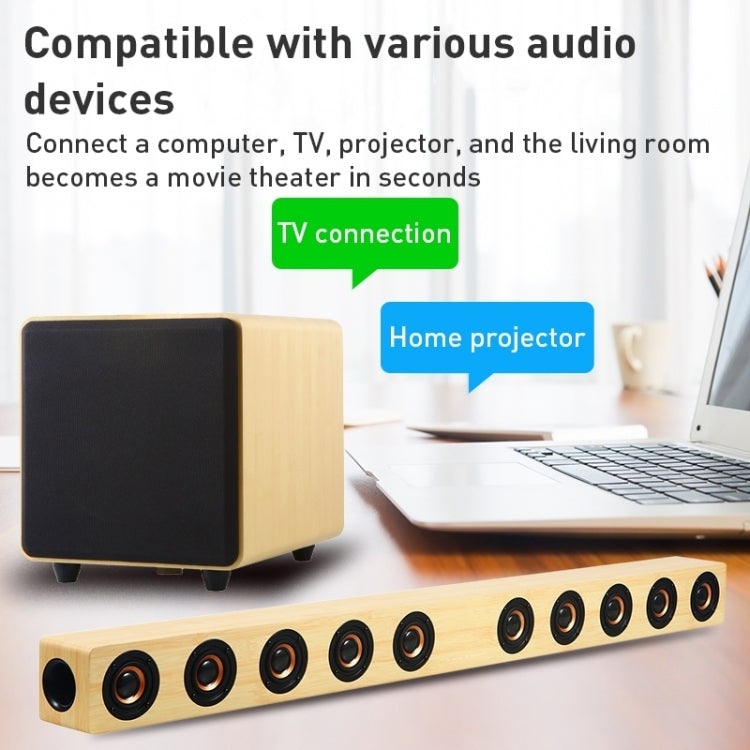 D90 Home Theater Audio Echo Wall Soundbar Subwoofer Bluetooth Audio(Yellow) - Desktop Speaker by PMC TechLife | Online Shopping South Africa | PMC TechLife