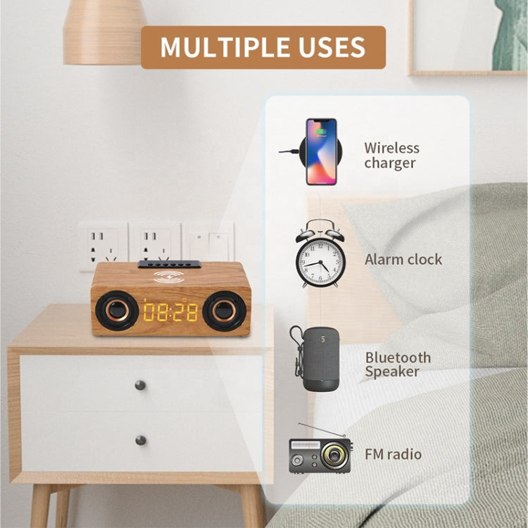 K1 Multifunctional Desktop Wooden Bluetooth Speaker Wireless Loudspeaker(Yellow) - Desktop Speaker by PMC TechLife | Online Shopping South Africa | PMC TechLife