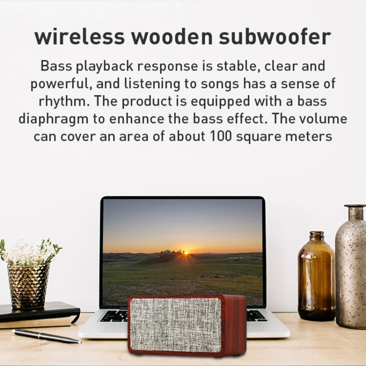Q2 Subwoofer Wooden Wireless Bluetooth Speaker(Red) - Desktop Speaker by PMC TechLife | Online Shopping South Africa | PMC TechLife