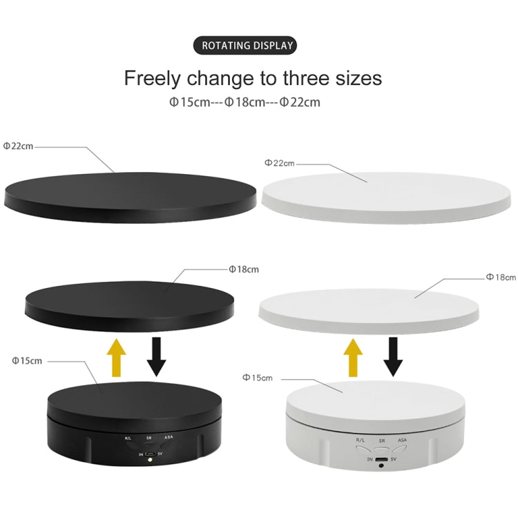 3 in 1 Electric Rotating Display Stand Turntable(White) -  by PMC TechLife | Online Shopping South Africa | PMC TechLife