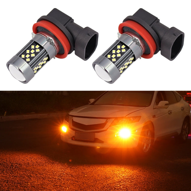 1 Pair H11 12V 7W Strobe Car LED Fog Light(Orange Light) - Fog / Driving Lights by PMC Jewellery | Online Shopping South Africa | PMC Jewellery