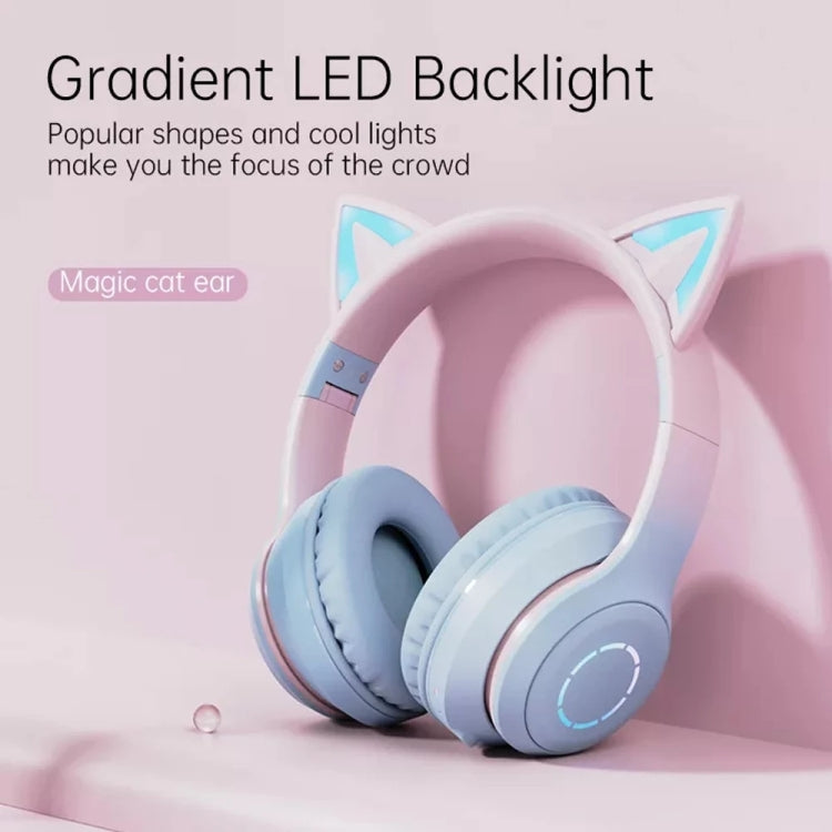 BT029C RGB Dual Modes Cat Ear Wireless Bluetooth Headphone(Green) - Headset & Headphone by PMC TechLife | Online Shopping South Africa | PMC TechLife