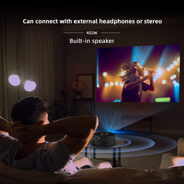 T200 1500LM 1920x1080P LED Mini Projector, UK Plug(Black) - free shipping - PMC TechLife - Order now!