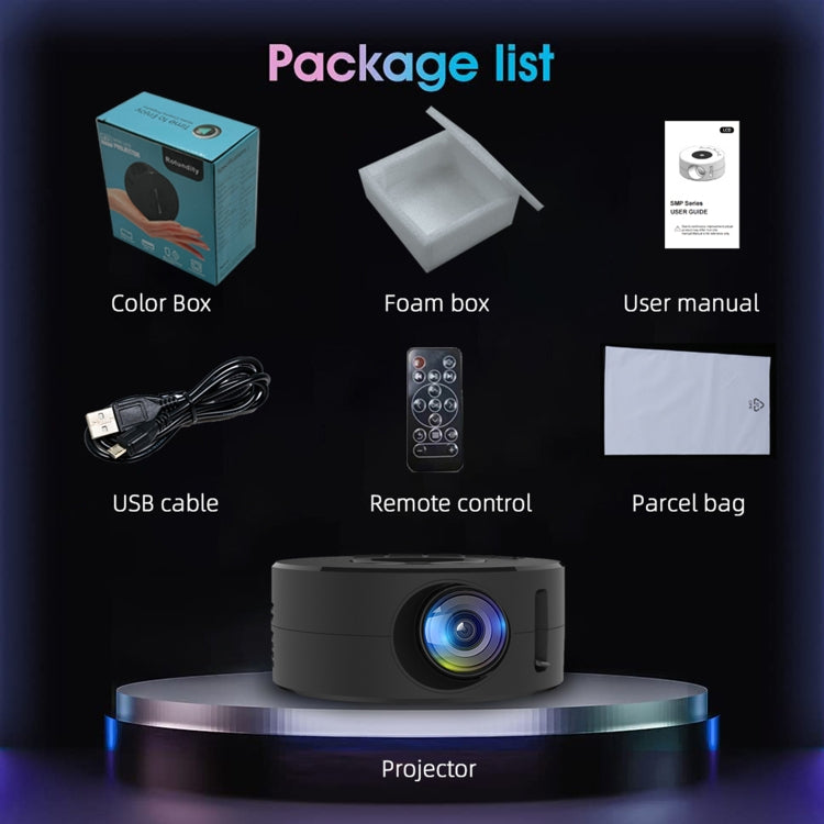 T200 1500LM 1920x1080P LED Mini Projector, UK Plug(Black) - free shipping - PMC TechLife - Order now!
