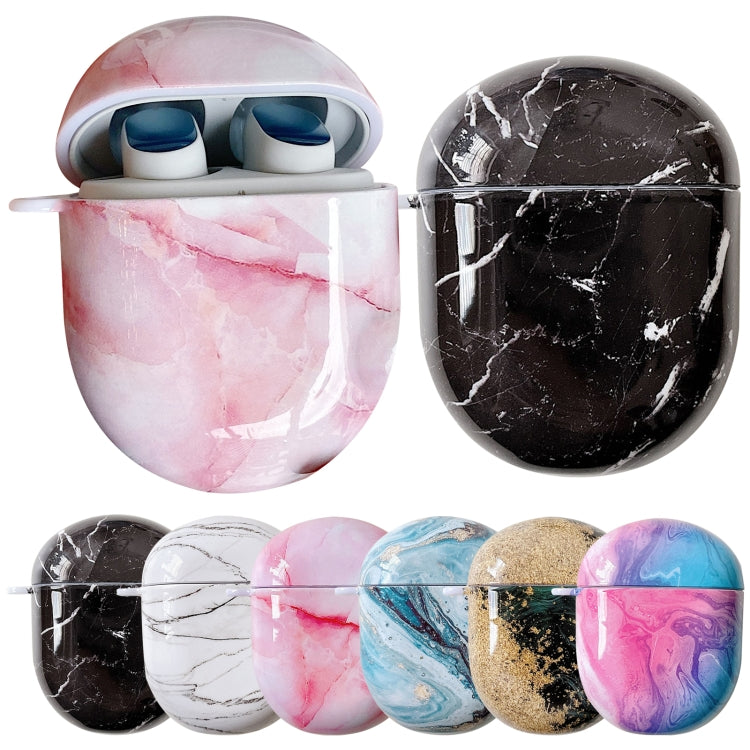 For Xiaomi Redmi Buds 4 Marble Texture PC Glossy Earphone Protective Case(Pink Blue) - Xiaomi Earphone Case by PMC Jewellery | Online Shopping South Africa | PMC Jewellery