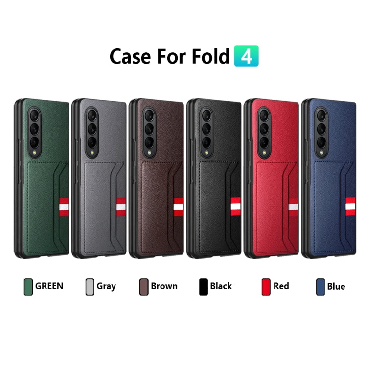 For Samsung Galaxy Z Fold4 5G GKK Litchi Texture Card Slot Phone Case(Black) - Galaxy Z Fold4 5G Cases by GKK | Online Shopping South Africa | PMC Jewellery