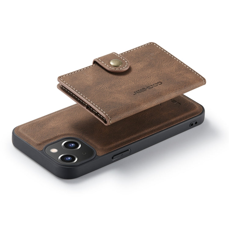 For iPhone 14 JEEHOOD Retro Magnetic Detachable Leather Phone Case (Brown) - iPhone 14 Cases by JEEHOOD | Online Shopping South Africa | PMC Jewellery | Buy Now Pay Later Mobicred